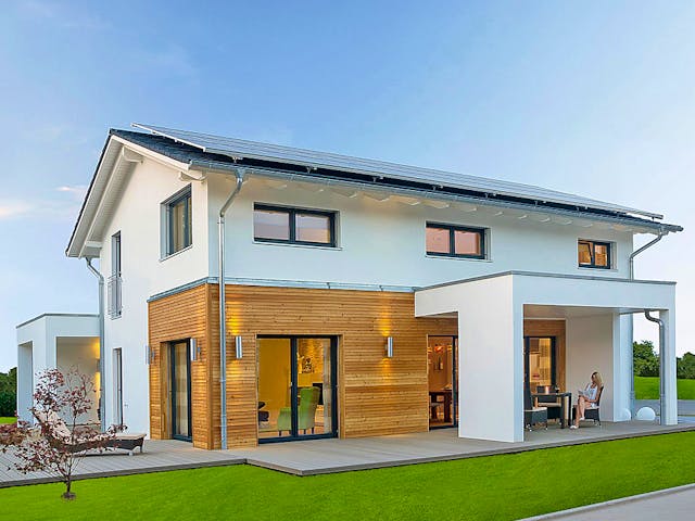 Fertighaus Haas MH Mannheim J 159 von Haas Fertigbau Ausbauhaus ab 241000€, Satteldach-Klassiker Außenansicht 1