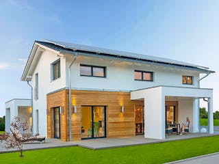 Fertighaus Haas MH Mannheim J 159 von Haas Fertigbau Ausbauhaus ab 284000€, Satteldach-Klassiker Außenansicht 1