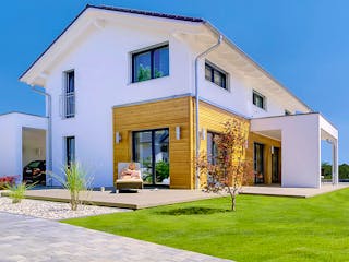 Fertighaus Haas MH Mannheim J 159 von Haas Fertigbau Ausbauhaus ab 284000€, Satteldach-Klassiker Außenansicht 3