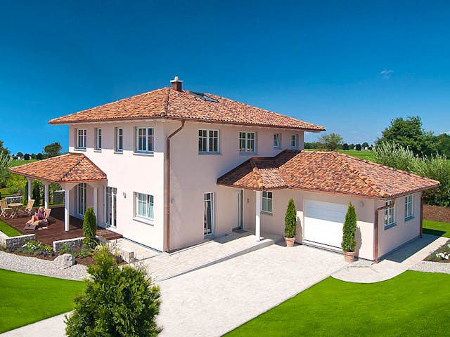 Fertighaus Haas MH Poing 187 von Haas Fertigbau Ausbauhaus ab 395000€, Stadtvilla Außenansicht 1