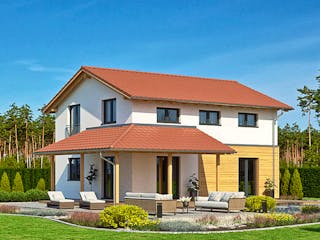 Fertighaus Haas O 130 B von Haas Fertigbau Ausbauhaus ab 227000€, Satteldach-Klassiker Außenansicht 2