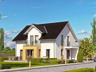 Fertighaus Haas O 155 A von Haas Fertigbau Ausbauhaus ab 240000€, Satteldach-Klassiker Außenansicht 1
