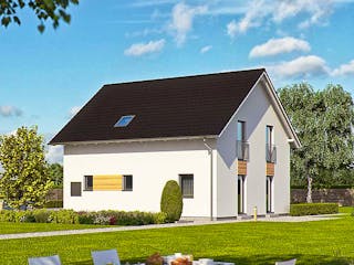 Fertighaus Haas O 155 A von Haas Fertigbau Ausbauhaus ab 240000€, Satteldach-Klassiker Außenansicht 2