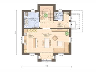 Fertighaus Haas S 122 A von Haas Fertigbau Ausbauhaus ab 211000€, Stadtvilla Grundriss 1