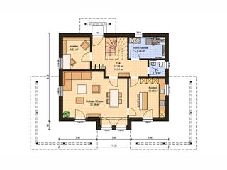 Fertighaus Haas S 165 B von Haas Fertigbau Ausbauhaus ab 270000€, Stadtvilla Grundriss 1