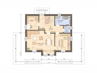 Fertighaus Haas S 165 B von Haas Fertigbau Ausbauhaus ab 259000€, Stadtvilla Grundriss 1