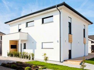 Fertighaus Haas Vita 160 von Haas Fertigbau Ausbauhaus ab 314000€, Stadtvilla Außenansicht 2