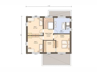 Fertighaus Haas Vita 160 von Haas Fertigbau Ausbauhaus ab 314000€, Stadtvilla Grundriss 2