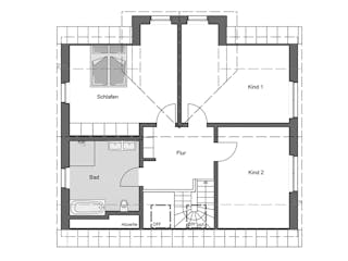 Massivhaus Familia 172 von HANNOVER HAUS Schlüsselfertig ab 389900€, Satteldach-Klassiker Grundriss 2