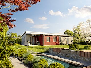 Fertighaus Bungalow 109 von Hanse Haus Schlüsselfertig ab 398682€, Bungalow Außenansicht 1