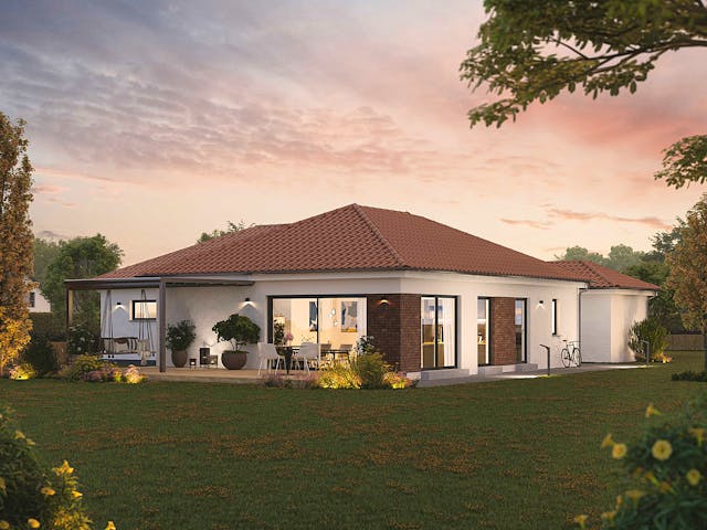Fertighaus Bungalow 131 von Hanse Haus Schlüsselfertig ab 410863€, Bungalow Außenansicht 1 Fertighaus Bungalow 131 von Hanse Haus Schlüsselfertig ab 410863€, Bungalow Außenansicht 1