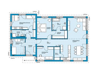 Fertighaus Bungalow 160 von Hanse Haus Schlüsselfertig ab 503807€, Bungalow Grundriss 1