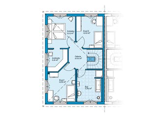 Fertighaus Doppelhaus 139 von Hanse Haus, Stadtvilla Grundriss 2