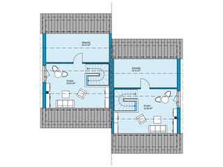 Fertighaus Doppelhaus 164 von Hanse Haus Schlüsselfertig ab 443565€, Satteldach-Klassiker Grundriss 3