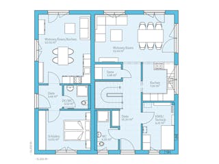 Fertighaus Duo 212 von Hanse Haus Schlüsselfertig ab 571010€, Stadtvilla Grundriss 1