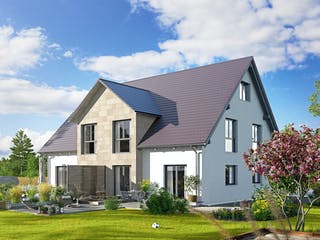 Fertighaus Duo 315 von Hanse Haus Schlüsselfertig ab 800084€, Satteldach-Klassiker Außenansicht 1