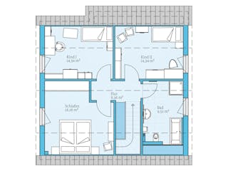 Fertighaus Variant 35-137 von Hanse Haus Schlüsselfertig ab 374489€, Satteldach-Klassiker Grundriss 2
