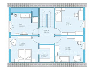 Fertighaus Variant 35-161 von Hanse Haus Schlüsselfertig ab 408087€, Satteldach-Klassiker Grundriss 2