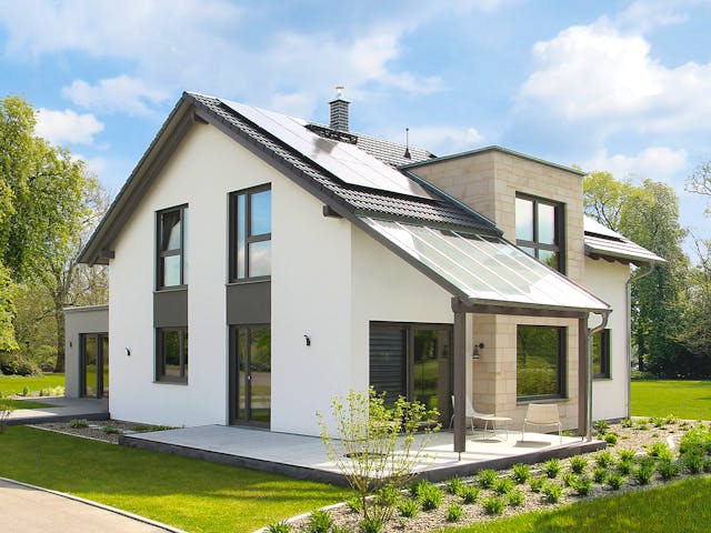 Fertighaus Variant 35-172 von Hanse Haus Schlüsselfertig ab 448014€, Satteldach-Klassiker Außenansicht 1