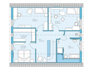 Fertighaus Variant 35-174 von Hanse Haus Schlüsselfertig ab 435975€, Satteldach-Klassiker Grundriss 2