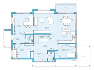 Fertighaus Variant 35-235 von Hanse Haus Schlüsselfertig ab 545451€, Satteldach-Klassiker Grundriss 1