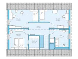 Fertighaus Variant 45-175 von Hanse Haus Schlüsselfertig ab 429096€, Satteldach-Klassiker Grundriss 2