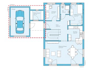 Fertighaus Villa 169 von Hanse Haus Schlüsselfertig ab 455479€, Satteldach-Klassiker Grundriss 1