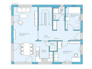 Fertighaus Villa 177 von Hanse Haus Schlüsselfertig ab 463921€, Stadtvilla Grundriss 1