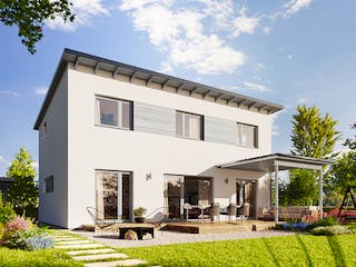 Fertighaus Vita 138 von Hanse Haus Schlüsselfertig ab 396122€, Pultdachhaus Außenansicht 1