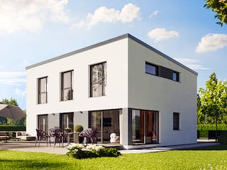 Fertighaus Vita 165 von Hanse Haus Schlüsselfertig ab 445342€, Pultdachhaus Außenansicht 1