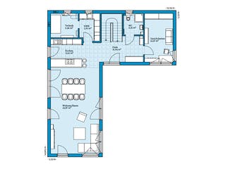 Fertighaus Vita 209 von Hanse Haus Schlüsselfertig ab 565324€, Pultdachhaus Grundriss 1
