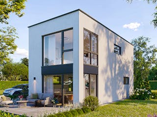 Massivhaus Lifestyle 73.1 Aktion SystemHAUS von Haus der Handwerker Schlüsselfertig ab 239160€, Cubushaus Außenansicht 1
