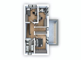 Massivhaus DHH Bauhaus 130 von hebelHAUS, Cubushaus Grundriss 2