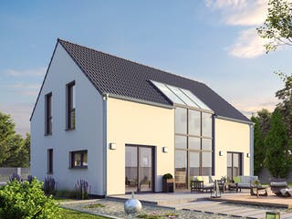 Massivhaus EFH Klassik 118 von hebelHAUS, Satteldach-Klassiker Außenansicht 1