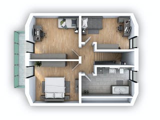 Massivhaus EFH Klassik 121 von hebelHAUS, Satteldach-Klassiker Grundriss 2