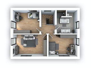 Massivhaus EFH Klassik 123 von hebelHAUS, Satteldach-Klassiker Grundriss 2