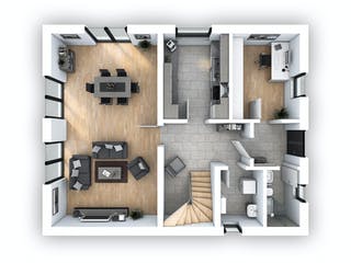 Massivhaus EFH Klassik 128 von hebelHAUS, Satteldach-Klassiker Grundriss 1