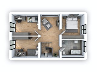 Massivhaus EFH Klassik 135 von hebelHAUS, Satteldach-Klassiker Grundriss 2