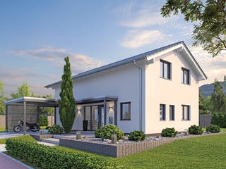 Massivhaus EFH Klassik 138 von hebelHAUS, Satteldach-Klassiker Außenansicht 2