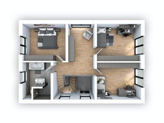 Massivhaus EFH Klassik 140 von hebelHAUS, Satteldach-Klassiker Grundriss 2