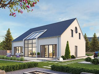 Massivhaus EFH PLUS Klassik 203 von hebelHAUS, Satteldach-Klassiker Außenansicht 1