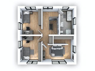 Massivhaus EFH Stadtvilla 124 von hebelHAUS, Stadtvilla Grundriss 2