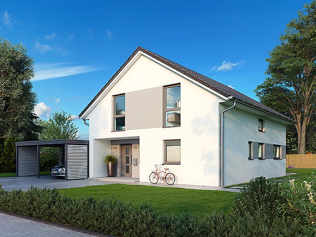 Massivhaus Aachen von HELMA MASSIVHAUS Schlüsselfertig ab 365750€, Satteldach-Klassiker Außenansicht 2