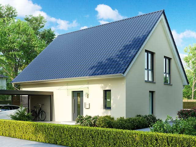 Massivhaus Berlin von HELMA MASSIVHAUS Schlüsselfertig ab 378200€, Satteldach-Klassiker Außenansicht 2