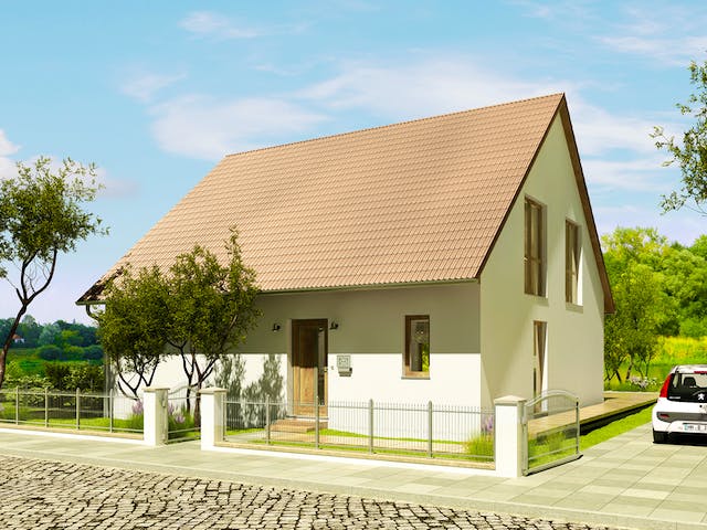 Massivhaus Berlin von HELMA MASSIVHAUS Schlüsselfertig ab 378200€, Satteldach-Klassiker Außenansicht 4
