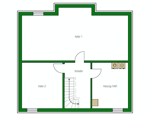 Massivhaus Berlin von HELMA MASSIVHAUS Schlüsselfertig ab 378200€, Satteldach-Klassiker Grundriss 3