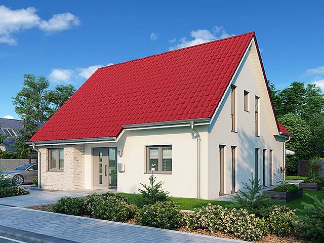 Massivhaus Bremen von HELMA MASSIVHAUS Schlüsselfertig ab 395550€, Satteldach-Klassiker Außenansicht 1