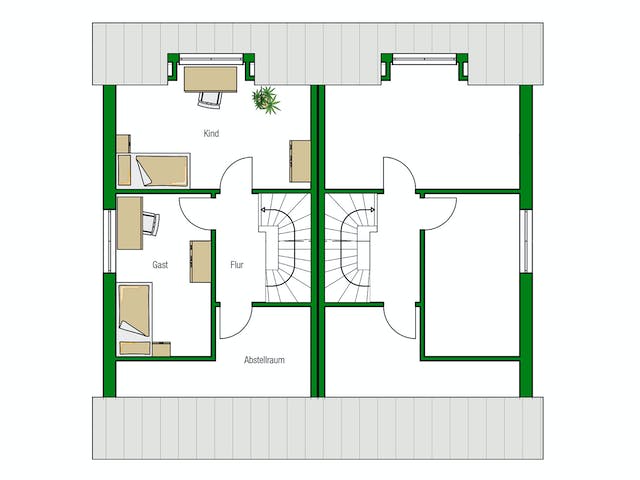 Massivhaus Bristol von HELMA MASSIVHAUS Schlüsselfertig ab 329000€, Satteldach-Klassiker Grundriss 3