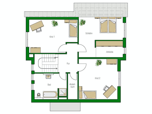 Massivhaus Brüssel von HELMA MASSIVHAUS Schlüsselfertig ab 422700€, Pultdachhaus Grundriss 2