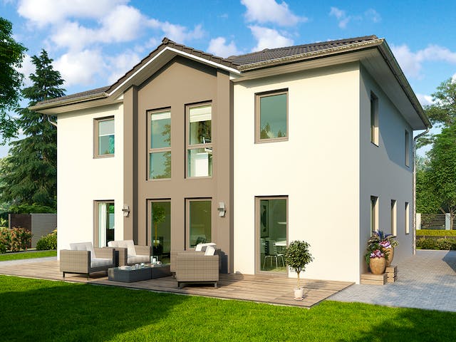 Massivhaus Dresden von HELMA MASSIVHAUS Schlüsselfertig ab 378550€, Stadtvilla Außenansicht 1
